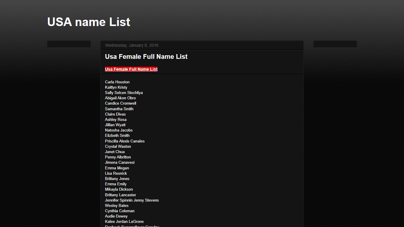 USA name List: Usa Female Full Name List - Blogger